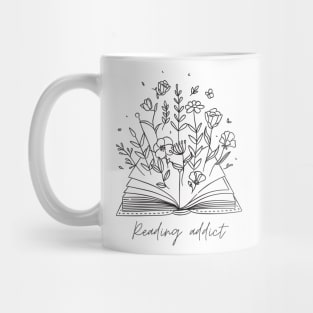 flower books read  floral book,book with flowers,book,book ,floral book ,vintage book,read,reading,read ,book with flower,reading ,reading decal,book decal Mug